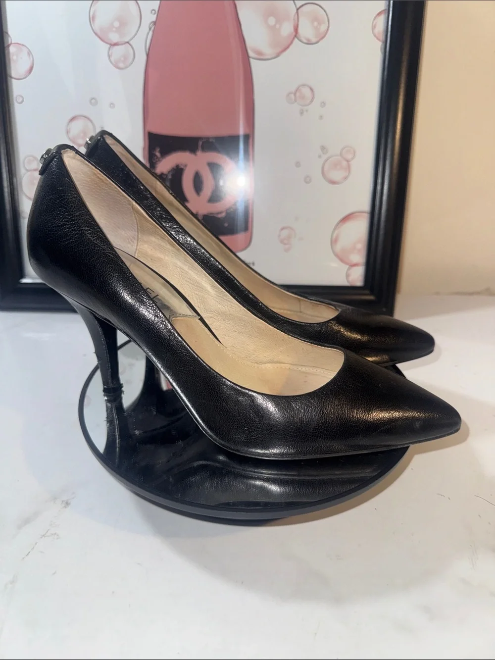 Michael Kors Black Leather Pointed Toe Pumps - Women’s Size 5.5